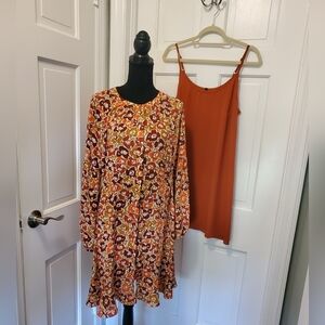 CAbi "Daydream" A-Line Midi Dress Size Medium, Style #4238, Colorful, Autumn